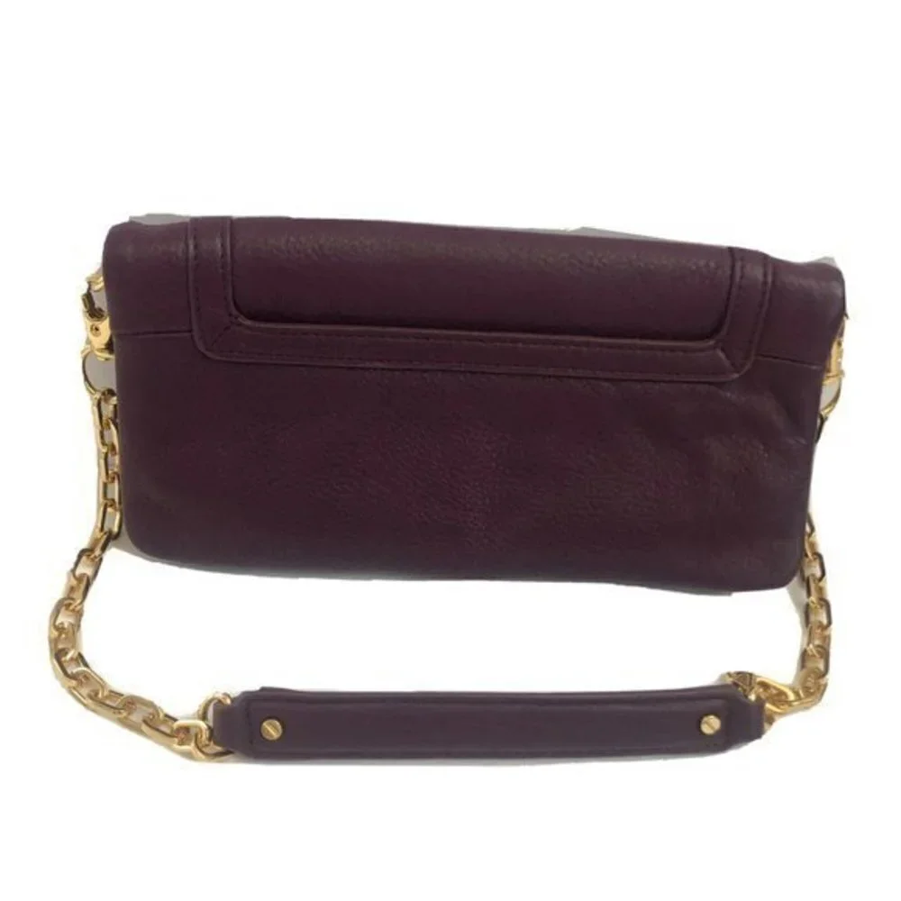 Tory Burch Handbag Purple Purse Leather ShoulderBag Clutch Tote